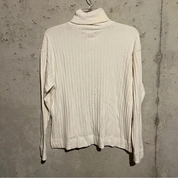 Madewell Cream Ribbed Long Sleeve Turtleneck Sweater Size Small S - Picture 6 of 9